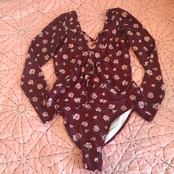 Other - Volcom Floral Long Sleeve Swimsuit NWT